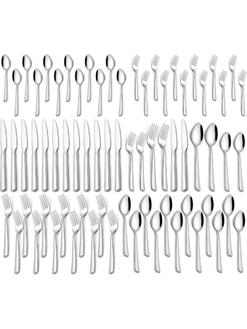 60-Piece Stainless Steel Flatware Set for 12 | Elegant Silverware Set
